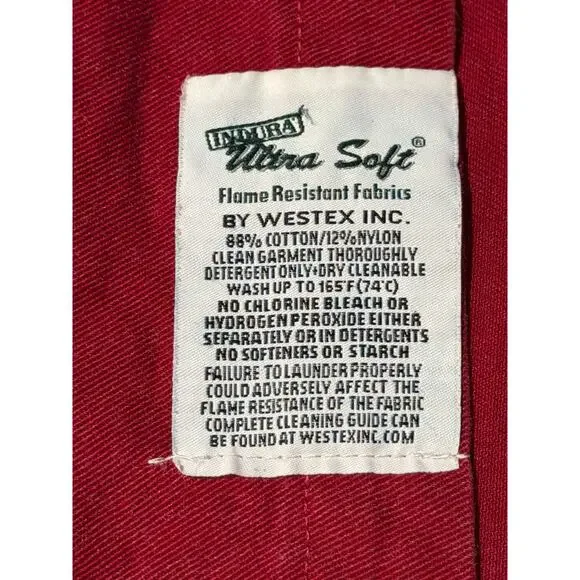 Riverside Protective Apparel FR Shirt Mens XL Red LS Button Down Heavy Workwear - Picture 8 of 8